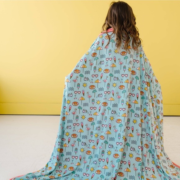 Little Sleepies Pool Party Triple-Layer Bamboo Viscose Large Cloud Blanket print - Picture 1 of 6